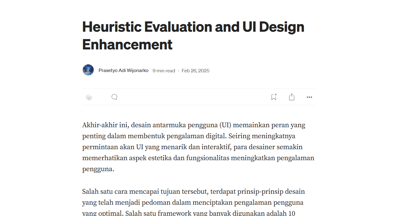 Heuristic Evaluation and UI Design Enhancement