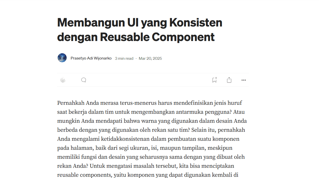 Membangun UI yang Konsisten dengan Reusable Component