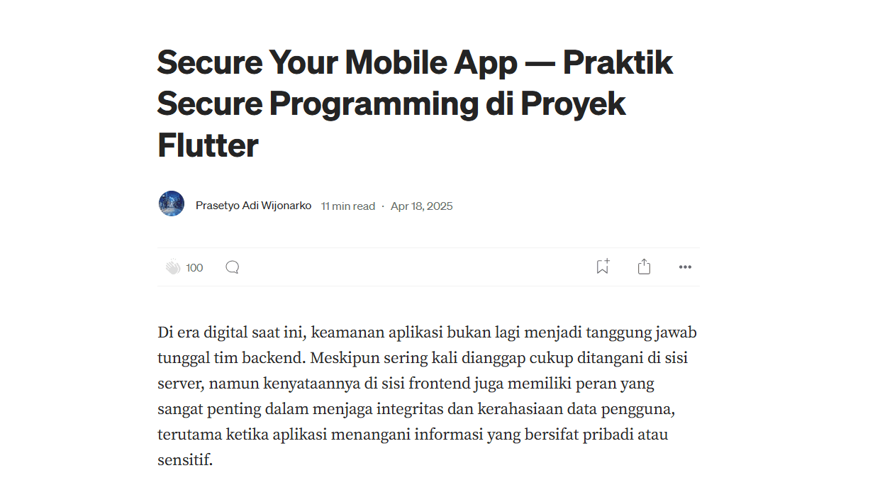 Secure Your Mobile App — Praktik Secure Programming di Proyek Flutter